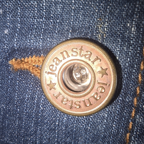 jEANSTAR VINTAGE DENIUM BLAZER FITTED STRETCH ACID WASHED WOMENS LARGE - Picture 3 of 9